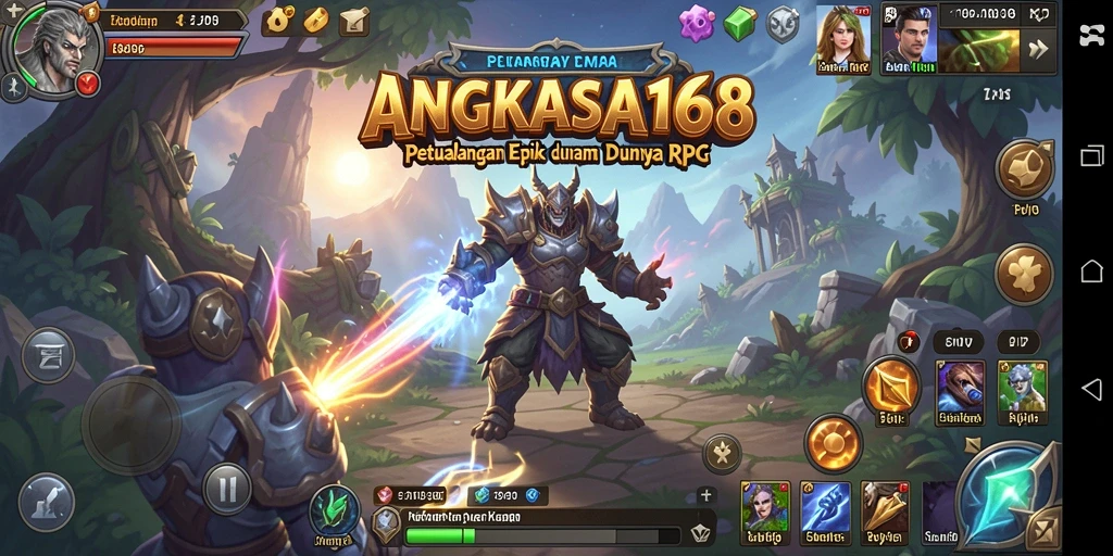 Tangkapan layar gameplay <strong>ANGKASA168</strong> yang menunjukkan petualangan epik di dunia RPG.