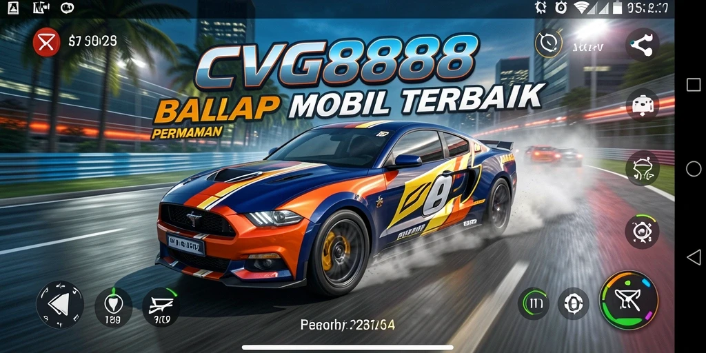 Gameplay menegangkan dari CVG8888, menunjukkan aksi balapan yang seru.