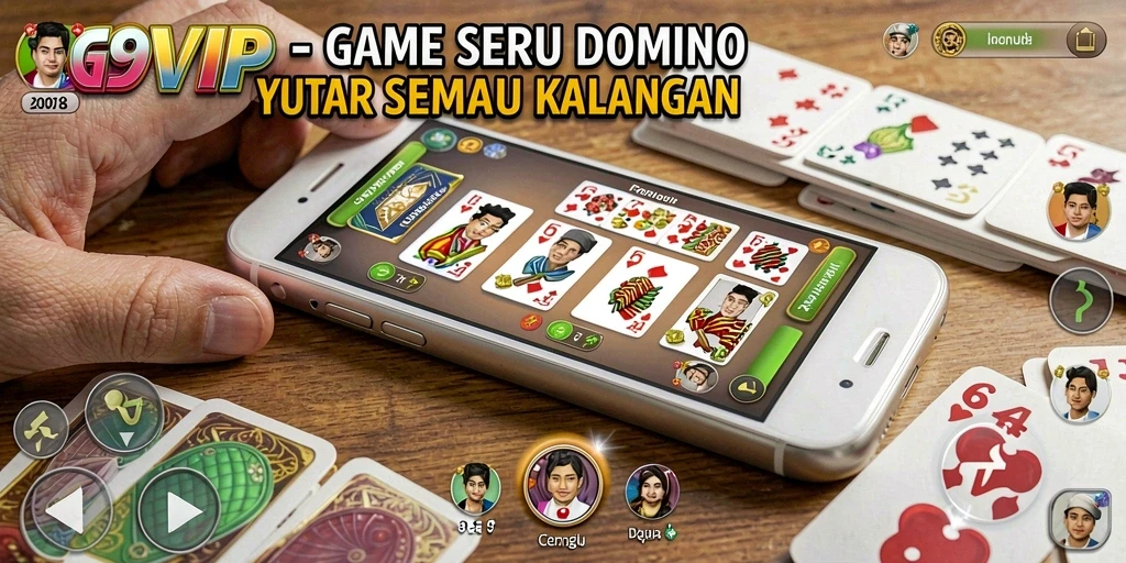Screenshot menampilkan gameplay seru dalam G9VIP, permainan domino yang menarik.