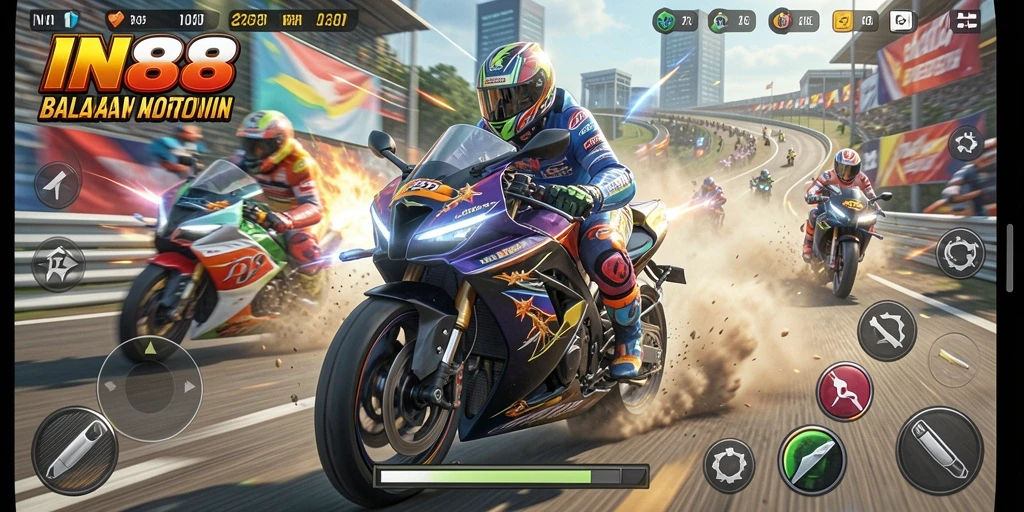 Gameplay seru dalam balapan motor IN88.