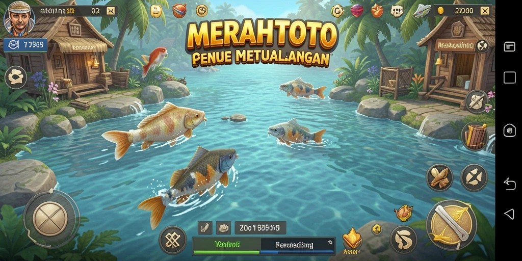 Tampilan gameplay menarik saat menangkap ikan di MERAHTOTO.