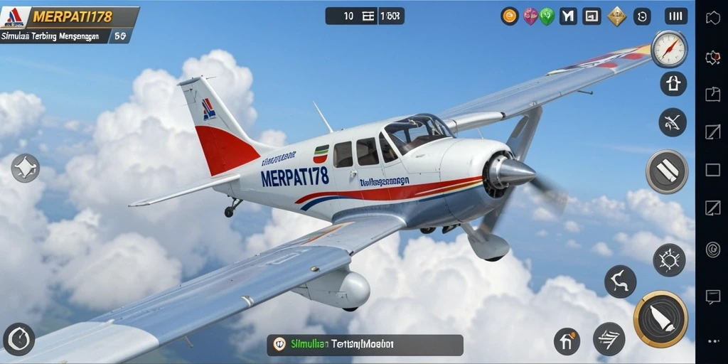 Screenshot gameplay MERPATI178 menunjukkan burung merpati terbang di langit biru.