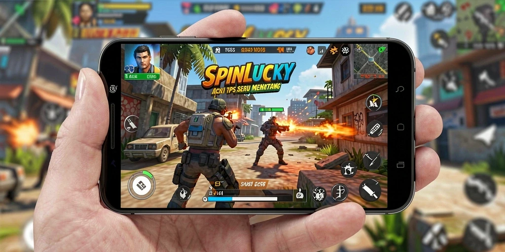 Tampilan gameplay SPINLUCKY yang mendebarkan dan penuh aksi.