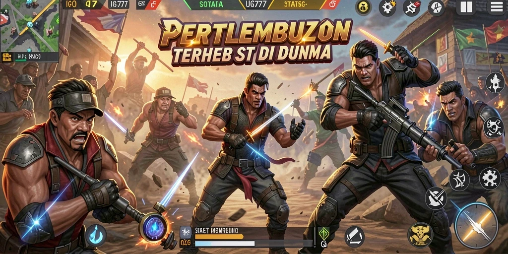 Tangkapan layar utama UG777 yang menunjukkan intensitas pertempuran Battle Royale.
